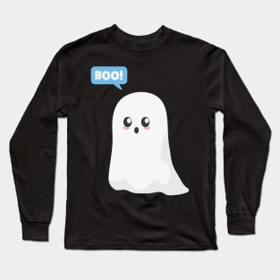 Boo Kawaii Ghost Long Sleeve T-Shirt